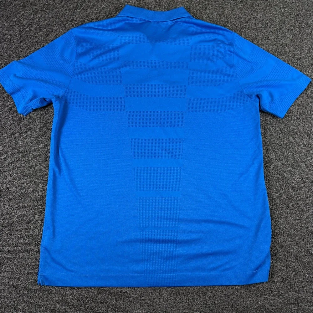Nike Polo Shirt Mens Large Tour Performance Dri-FIT Blue Short Sleeve EUC